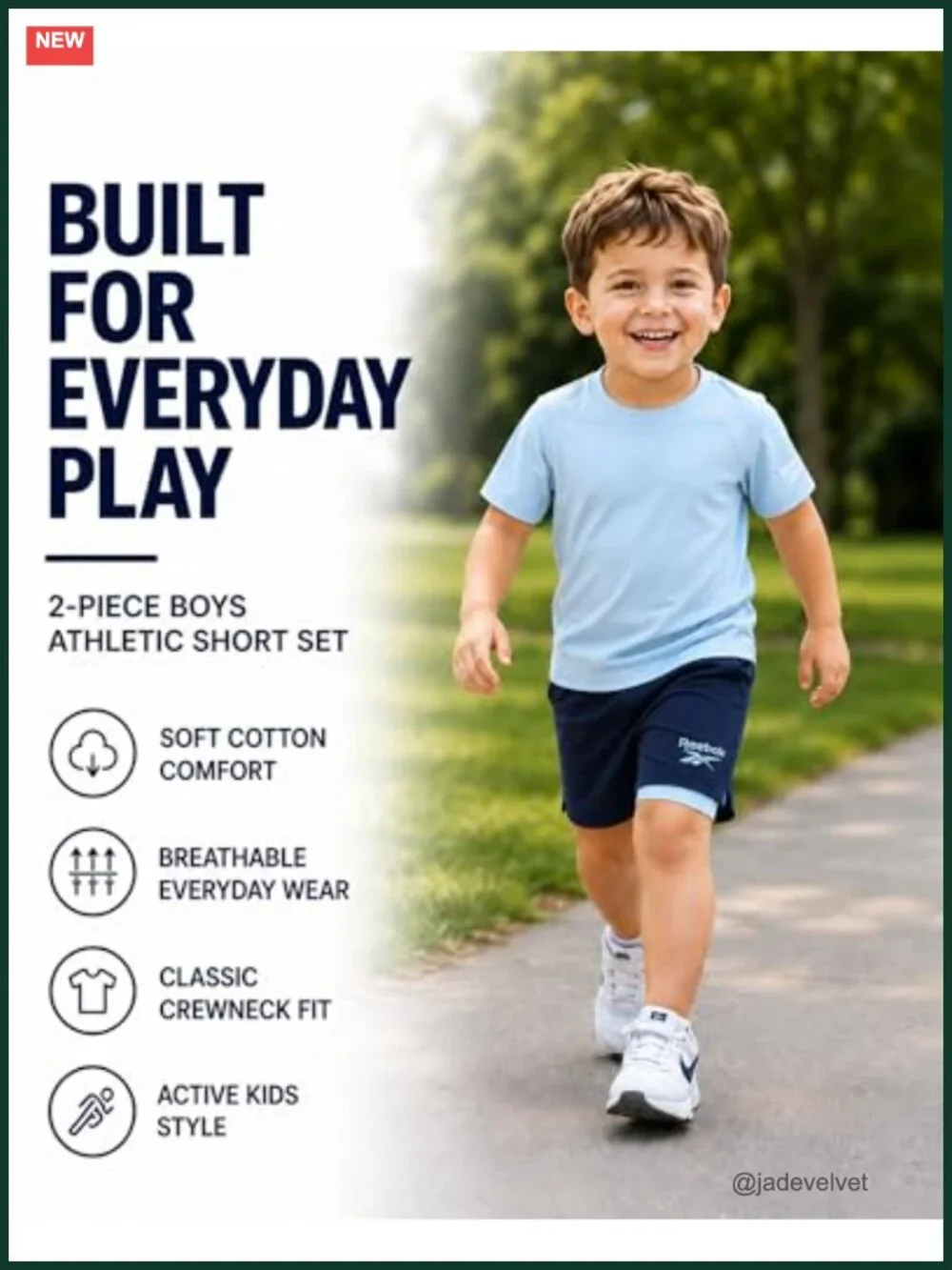 2 Piece Summer Short Set with T-Shirt and Shorts for Boys Activewear